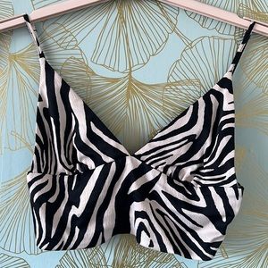 Zebra print bustier bralette top